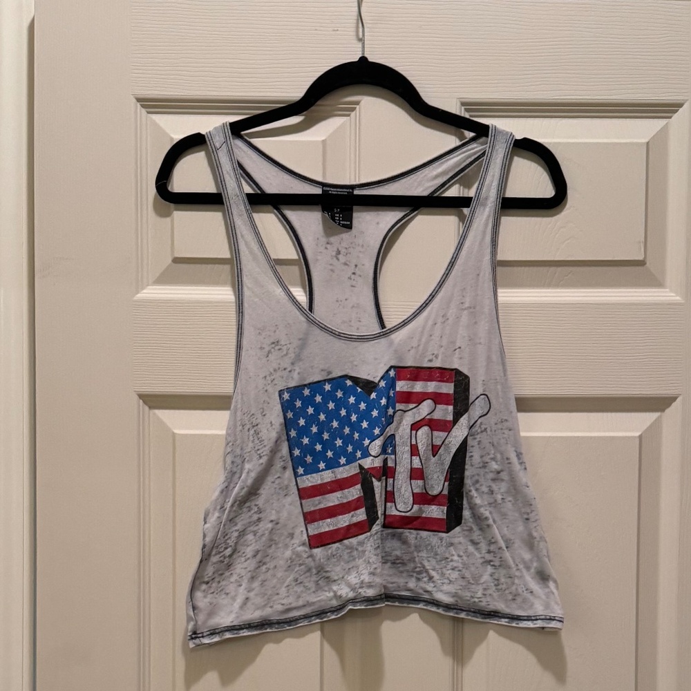 Forever 21 MTV American Flag Tank